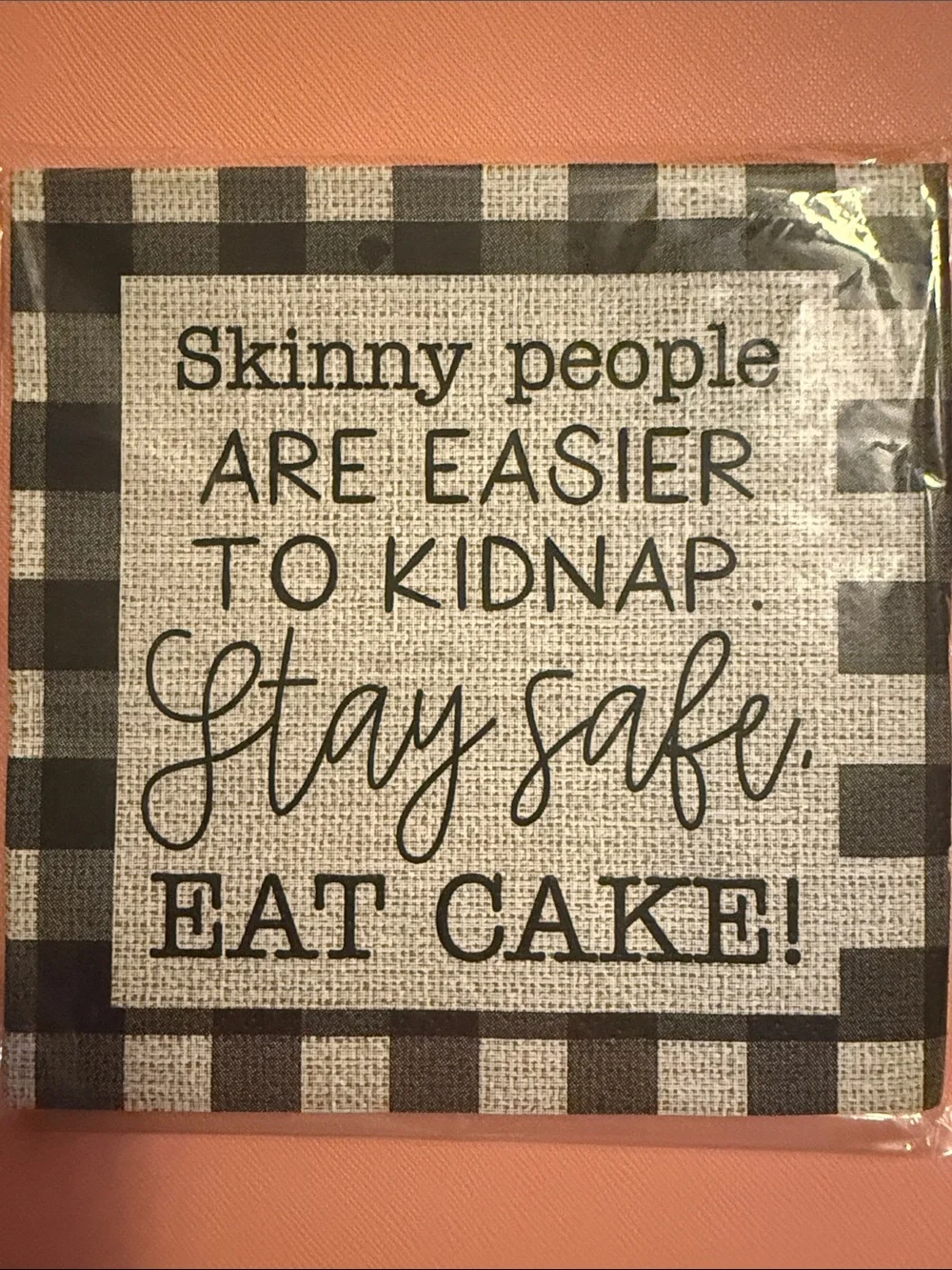 Paper cocktail napkins, Mud Pie 'Skinny People / Eat Cake